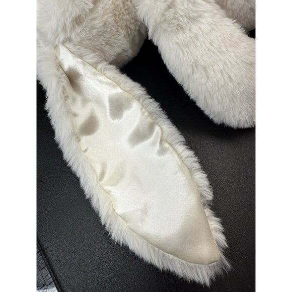Spark Create Soft Bunny Rabbit White Plush Satin Ears Rattle 16” Stuffed Animal - Picture 5 of 11